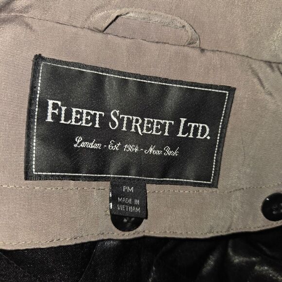 Fleet street womens black hooded rain coat soft shell jacket Coat size PM Petite - Picture 11 of 14